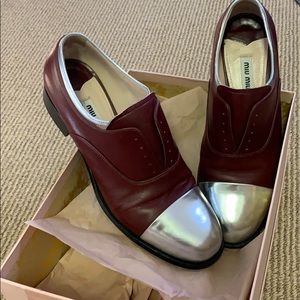 Burgundy Miu Miu shoes